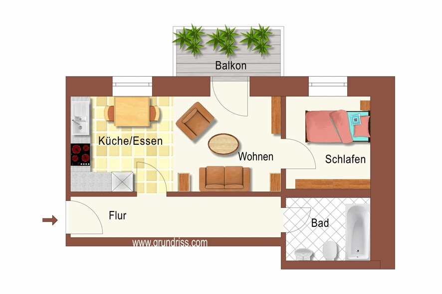 Moderne 2-Zimmer Wohnung im 2.OG mit EBK & Balkon - Etagenwohnung Mittweida | Angebot:27329901