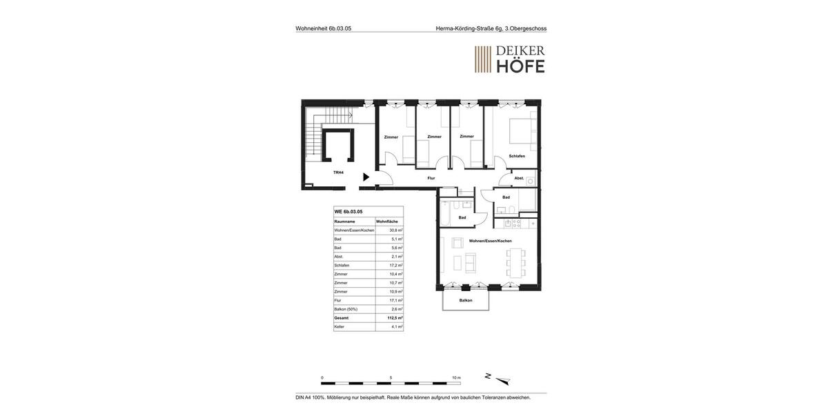 Dachgeschoßwohnung Düsseldorf Stadtbezirk 5 - 5 Zimmer, 113 m&sup2;, 2.360&euro; | Angebot:26181320