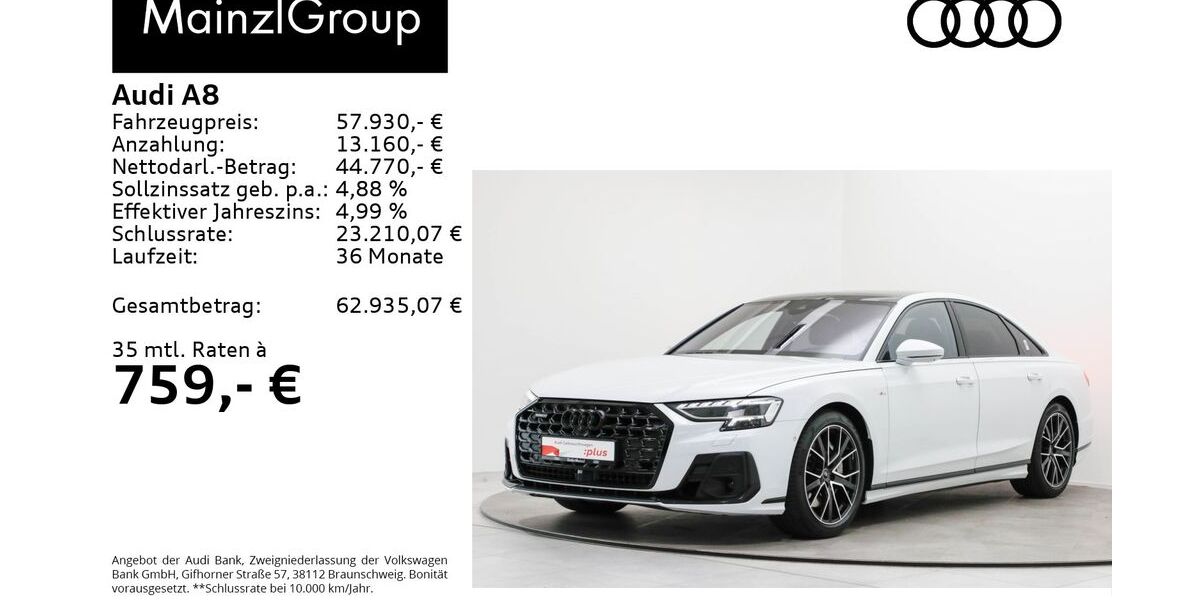 Audi A8 56.500 km 57.930 &euro; Feldkirchen/Westerham 83620