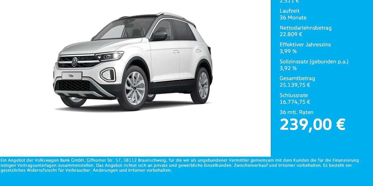 VW T-Roc 21.287 km 25.320 &euro; Dortmund-Marten 44379