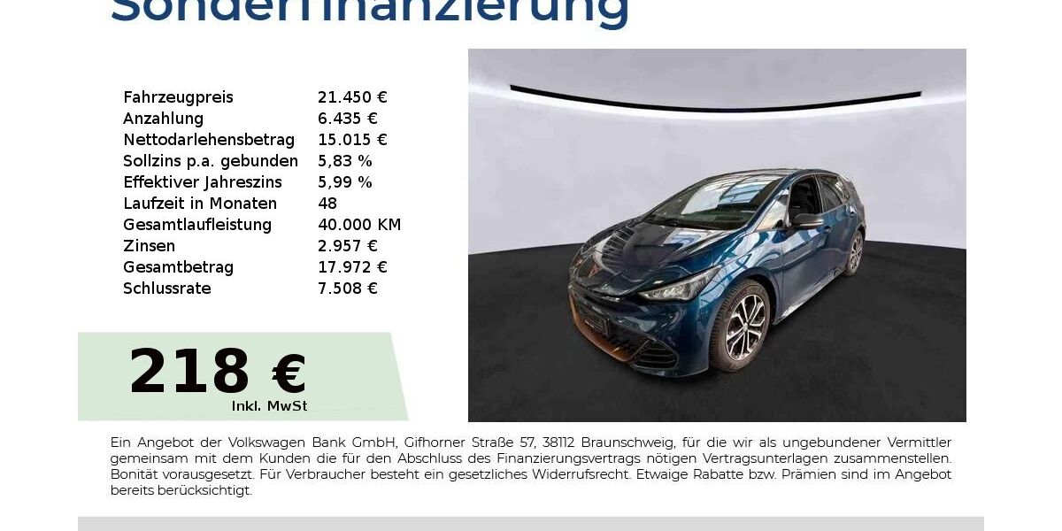 Cupra Born 73.150 km 21.450 &euro; Nürnberg 90431