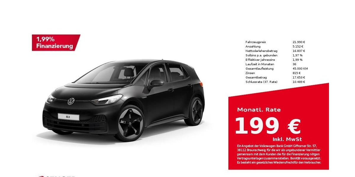 VW ID.3 20.850 km 21.990 &euro; Bad Oldesloe 23843
