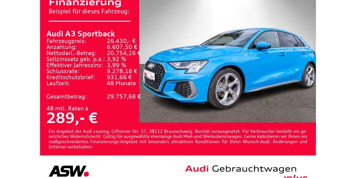 Audi A3 19.990 km 25.730 &euro; Heilbronn 74074