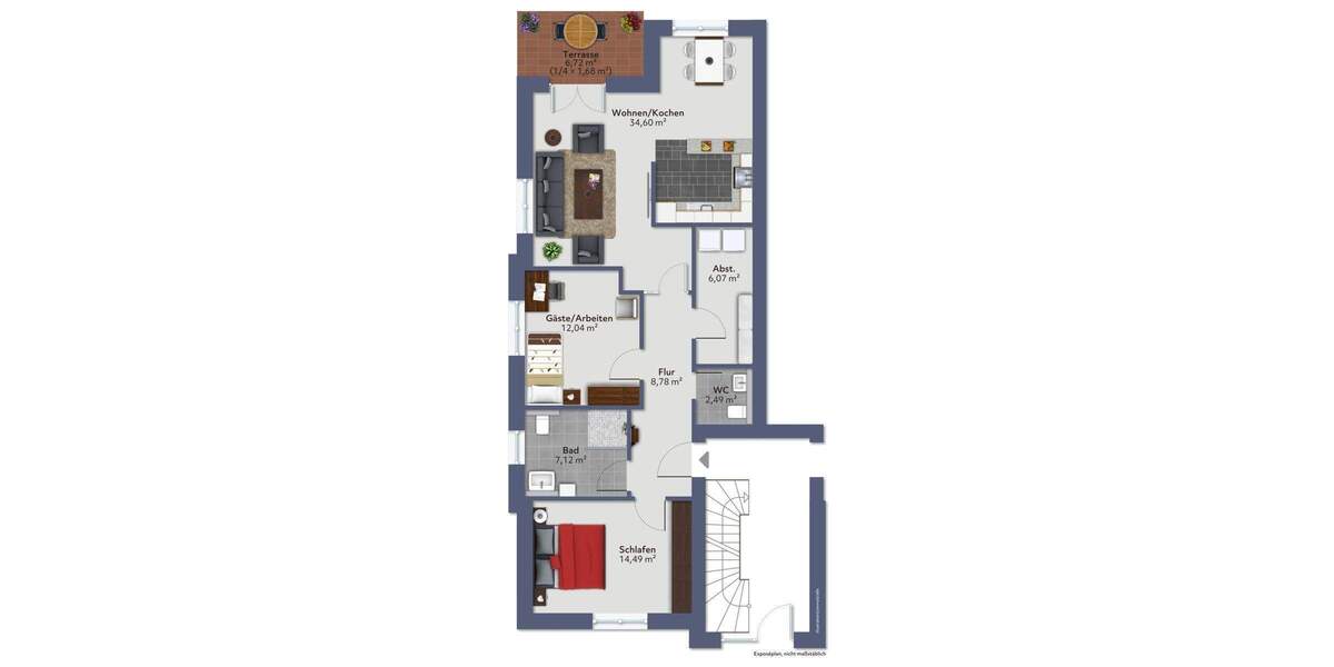Etagenwohnung Dinklage - 3 Zimmer, 87 m&sup2;, 780&euro; | Angebot:25644223