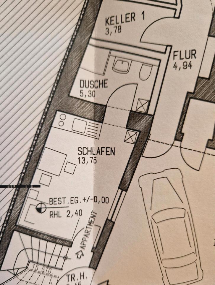 1-Zimmer-Appartment in OBERMOSCHEL u vermieten, ca. 20 qm zimmer