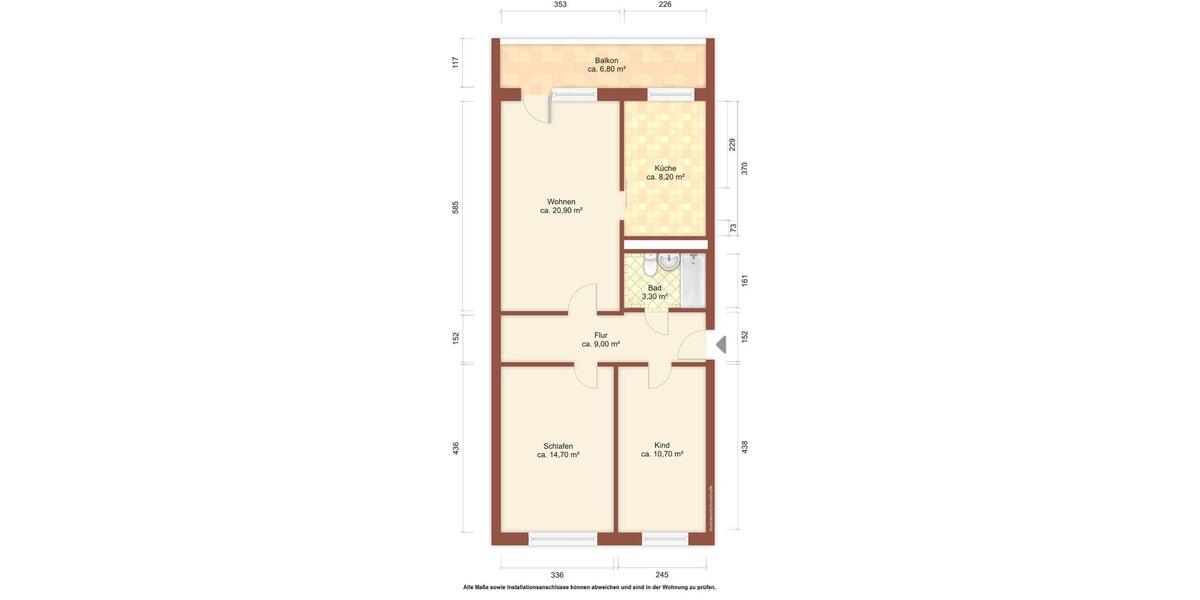 Etagenwohnung Olbersdorf - 3 Zimmer, 70 m&sup2;, 358&euro; | Angebot:26249462