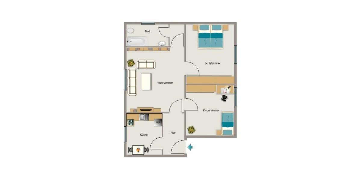 Erdgeschoßwohnung Marl - 3.5 Zimmer, 53 m&sup2;, 460&euro; | Angebot:26418632