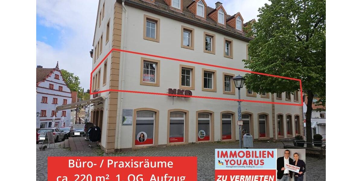 Provisionsfrei zu vermieten: Praxis Büro Gewerbeeinheit 1. Etage mit Aufzug ca. 220 m² im Zentrum Ottweiler Altstadt zimmer
