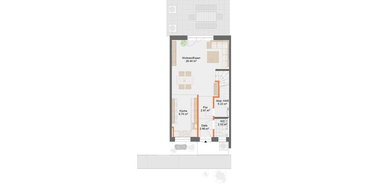 Reihenhaus Fuldatal - 4.5 Zimmer, 140 m&sup2;, 1.690&euro; | Angebot:26086904