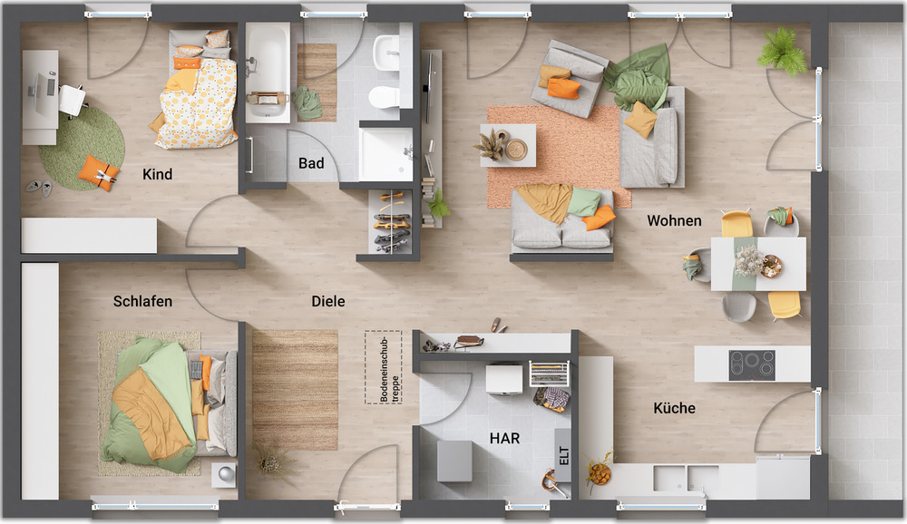 Bungalow Augustdorf - 3 Zimmer, 102 m&sup2;, 424.350&euro; | Angebot:25748015