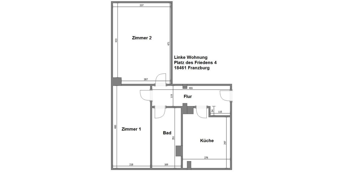 Etagenwohnung Franzburg - 2 Zimmer, 48 m&sup2;, 333&euro; | Angebot:26480603