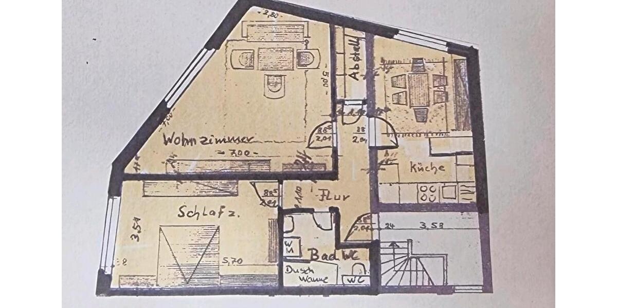 Etagenwohnung Werl - 2 Zimmer, 70 m&sup2;, 535&euro; | Angebot:25616704