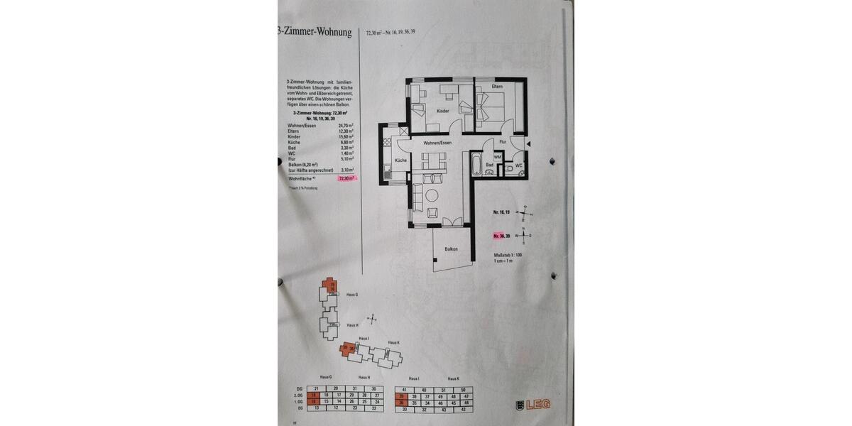 Etagenwohnung Ellwangen (Jagst) - 3 Zimmer, 72 m&sup2;, 230.000&euro; | Angebot:26762924