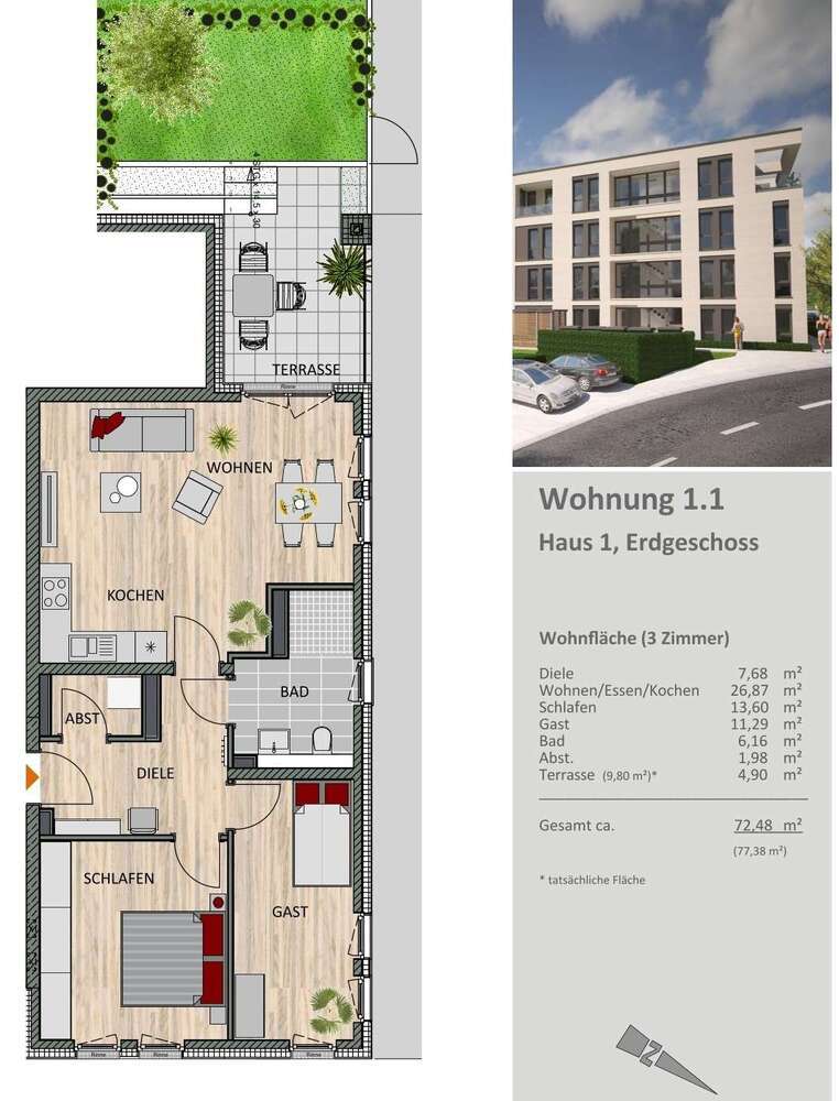 Wohnung zum Kaufen in Bergisch Gladbach 424.900 € 72.48 m²