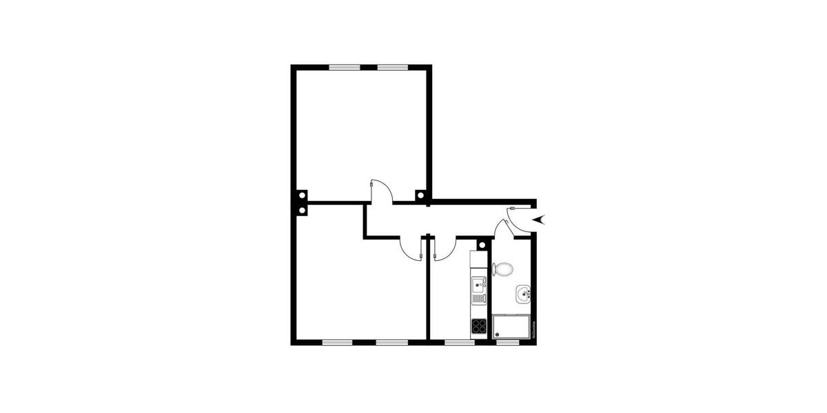 Etagenwohnung Rostock Hansaviertel - 2 Zimmer, 50 m&sup2;, 169.000&euro; | Angebot:25423559