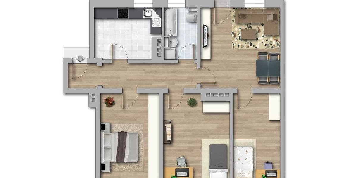 Die perfekte Familienwohnung für Groß und Klein - Erstbezug nach Sanierung - 1. OG rechts 4 zimmer