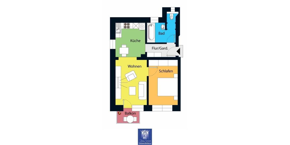 Etagenwohnung Coswig - 2 Zimmer, 47 m&sup2;, 518&euro; | Angebot:26176906