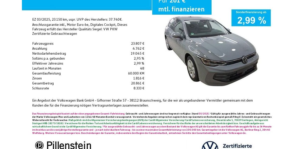 VW Golf 23.150 km 23.807 &euro; Fürth 90762