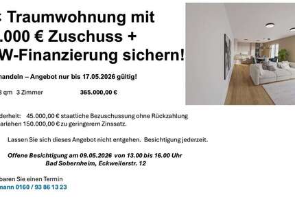 Wohnung Bad Sobernheim - 3 Zimmer, 113 m&sup2;, 365.000&euro; | Angebot:26422666