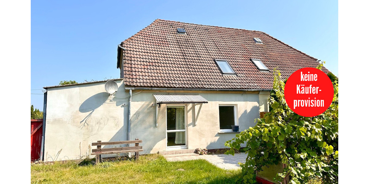 HORN IMMOBILIEN ++ Doppelhaushälfte bei Penkun im großen Grundstück in ruhige Lage - Doppelhaushälfte Penkun / Battinsthal Battinsthal | Angebot:23804482