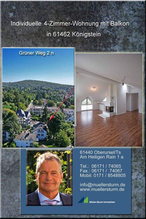KÖNIGSTEINTS.: Großzügige und individuelle 4-ZW mit Balkon und Blick ins Grüne