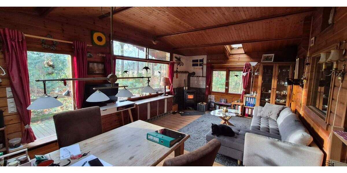 Idyllisches Blockhaus in gefühlter Alleinlage auf großem Grundstück - Bungalow Hitzacker Harlingen | Angebot:24917759