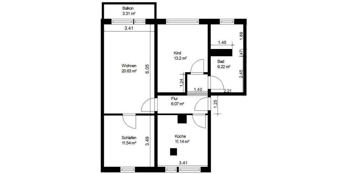 Etagenwohnung Dippoldiswalde - 3 Zimmer, 74 m&sup2;, 493&euro; | Angebot:25103367