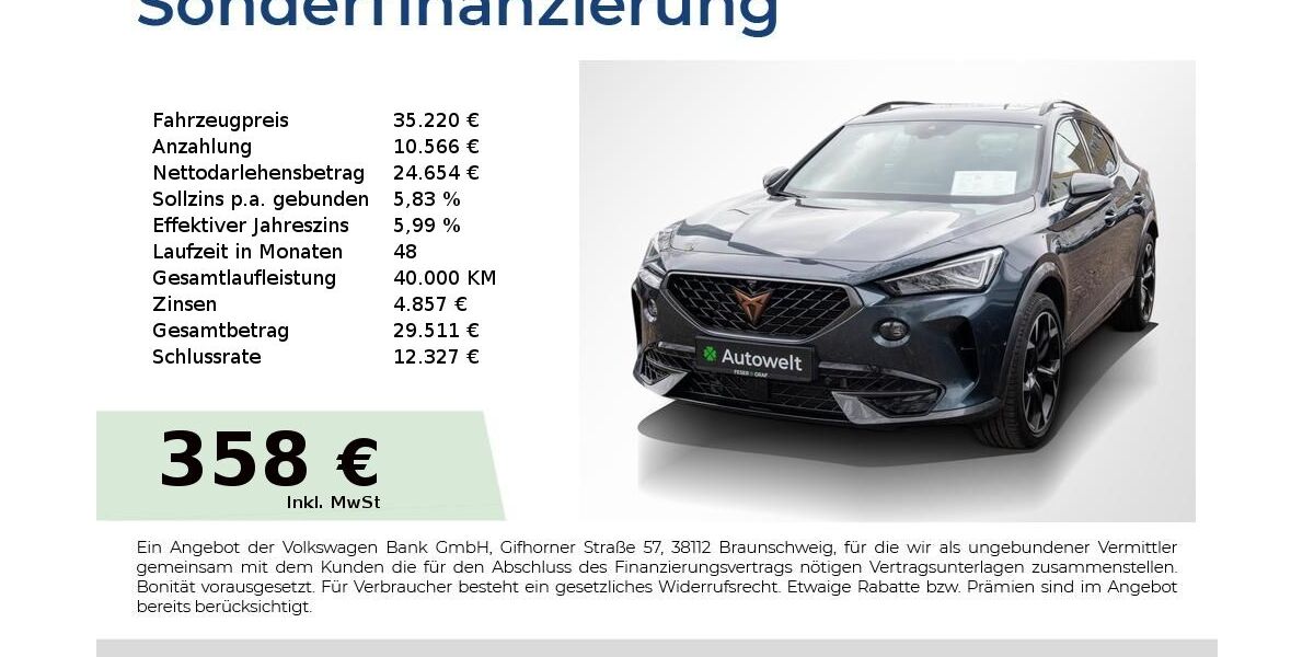 Cupra Formentor 20.550 km 34.440 &euro; Nürnberg 90431