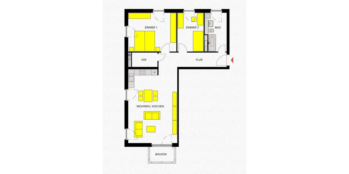 Etagenwohnung Schönefeld - 3 Zimmer, 88 m&sup2;, 1.249&euro; | Angebot:26338917