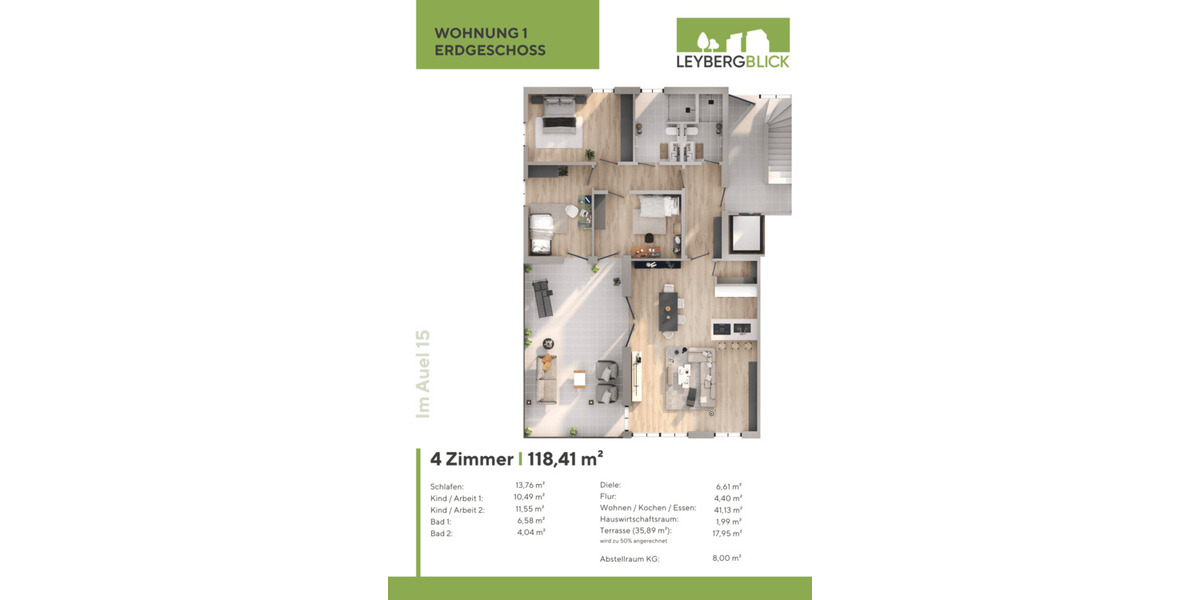 Etagenwohnung Bad Honnef Aegidienberg - 4 Zimmer, 120 m&sup2;, 532.400&euro; | Angebot:26674999
