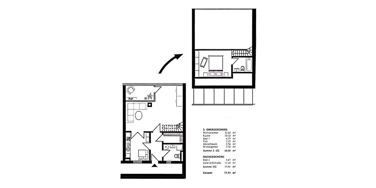 Maisonettenwohnung Schöneiche bei Berlin - 2 Zimmer, 78 m&sup2;, 1.100&euro; | Angebot:25017791