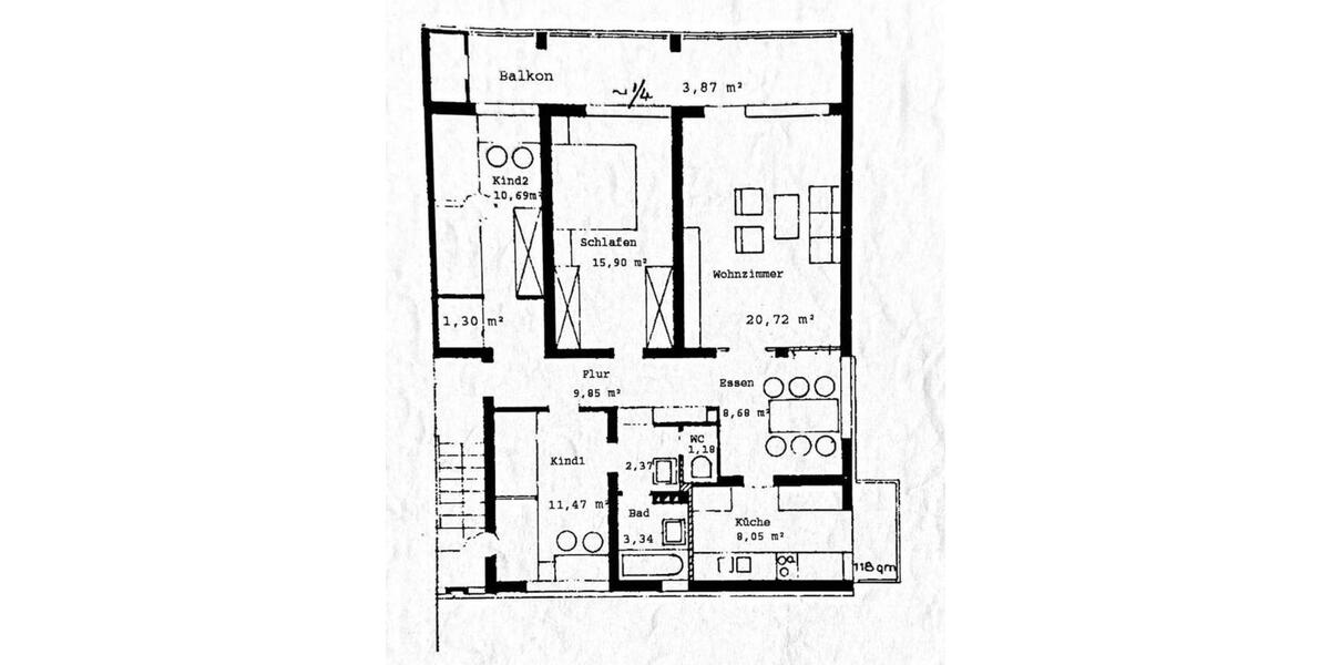 Etagenwohnung Böblingen - 4 Zimmer, 100 m&sup2;, 450.000&euro; | Angebot:26680973