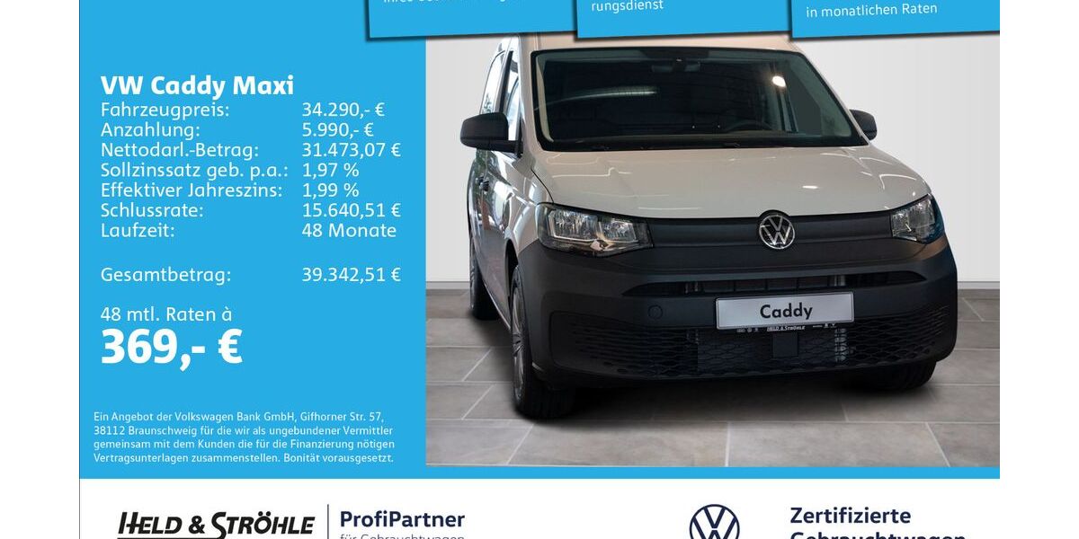 VW Caddy Maxi 2.001 km 31.850 &euro; Neu-Ulm 89231