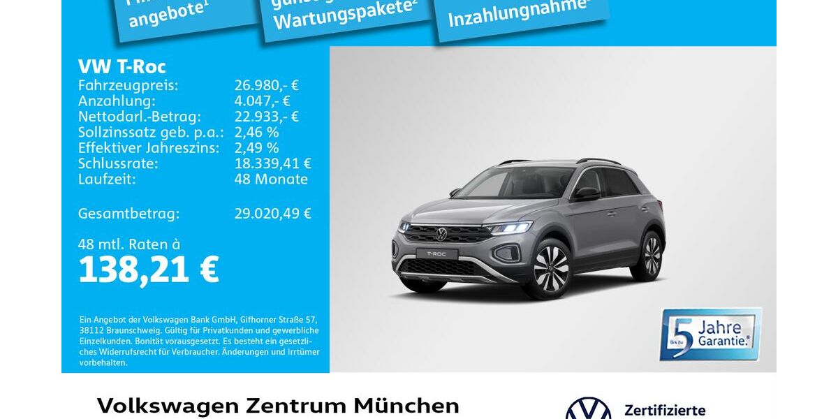 VW T-Roc 10.140 km 26.980 &euro; München 80687