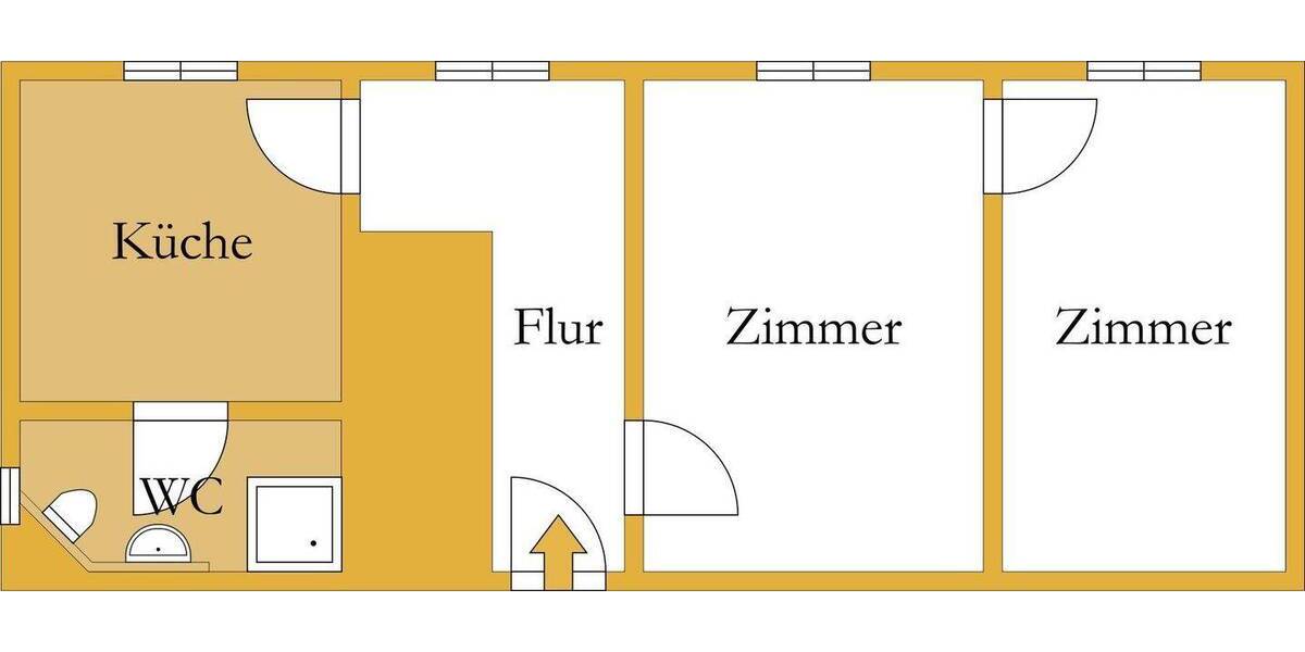 Etagenwohnung Prosigk Fernsdorf - 2 Zimmer, 45 m&sup2;, 265&euro; | Angebot:26388387