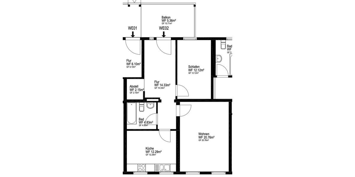Etagenwohnung Mirow - 2 Zimmer, 72 m&sup2;, 590&euro; | Angebot:26095308