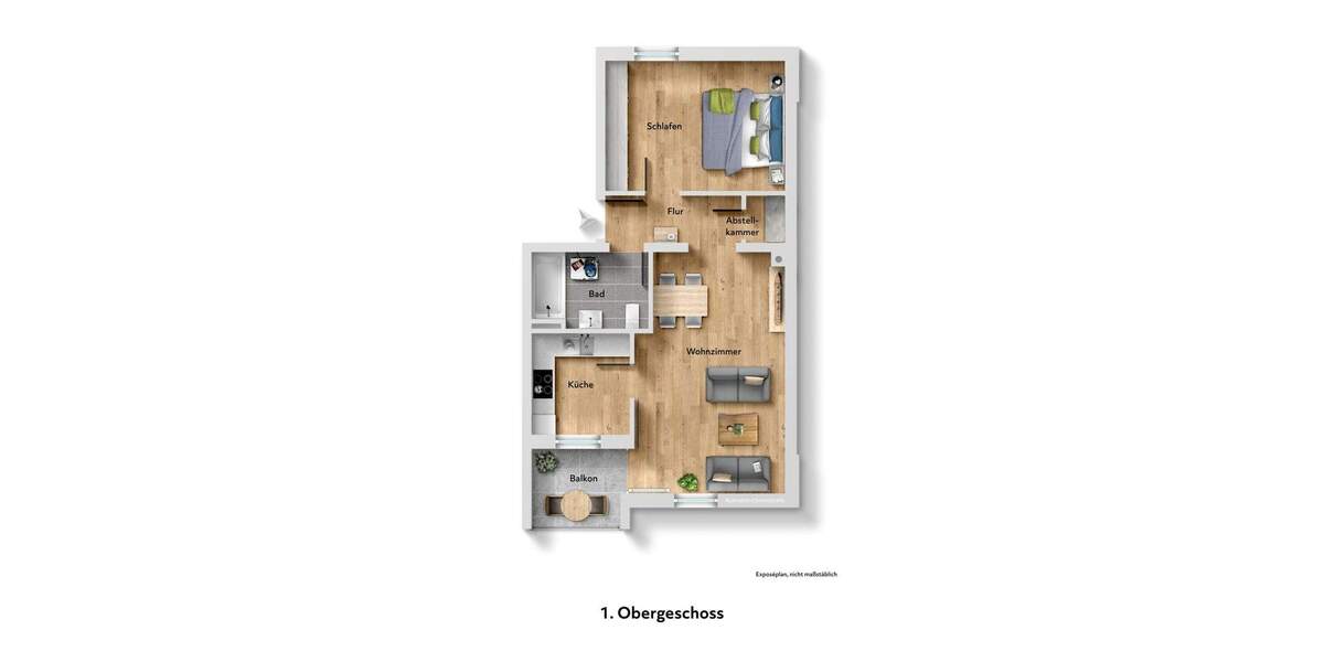 Etagenwohnung Ergolding - 2 Zimmer, 57 m&sup2;, 275.000&euro; | Angebot:25697088