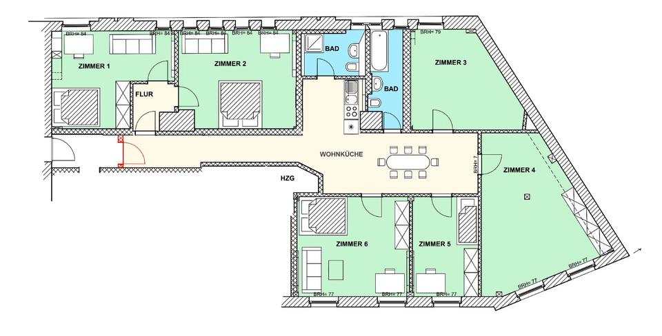 Dachgeschoßwohnung Halle (Saale) - 6 Zimmer, 155 m&sup2;, 1.270&euro; | Angebot:26618543