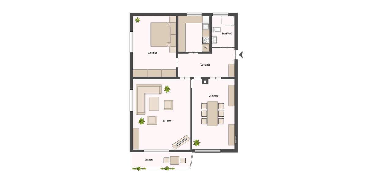 Etagenwohnung Möglingen - 3 Zimmer, 80 m&sup2;, 249.000&euro; | Angebot:25899229