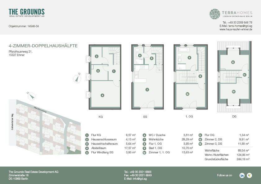 Doppelhaushälfte Erkner Hohenbinde - 4 Zimmer, 125 m&sup2;, 1.950&euro; | Angebot:26791532