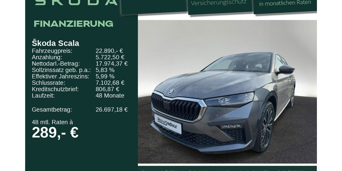 Skoda Scala 11.114 km 22.890 &euro; Neu-Ulm 89231