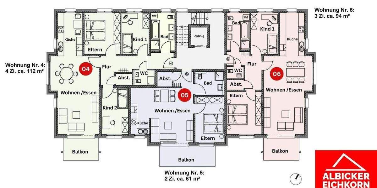 Etagenwohnung Küssaberg-Kadelburg Kadelburg - 3 Zimmer, 100 m&sup2;, 465.000&euro; | Angebot:25777083