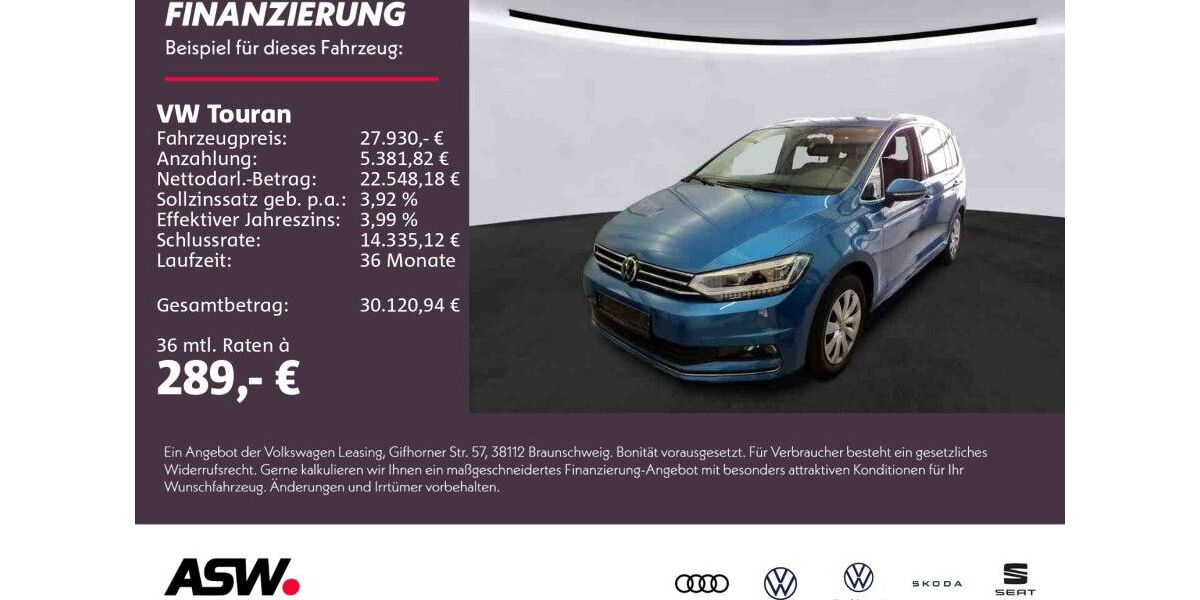 VW Touran 77.500 km 27.930 &euro; Weinsberg 74189