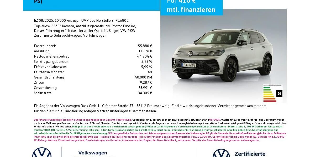 VW Tiguan 10.000 km 51.880 &euro; Bamberg 96052