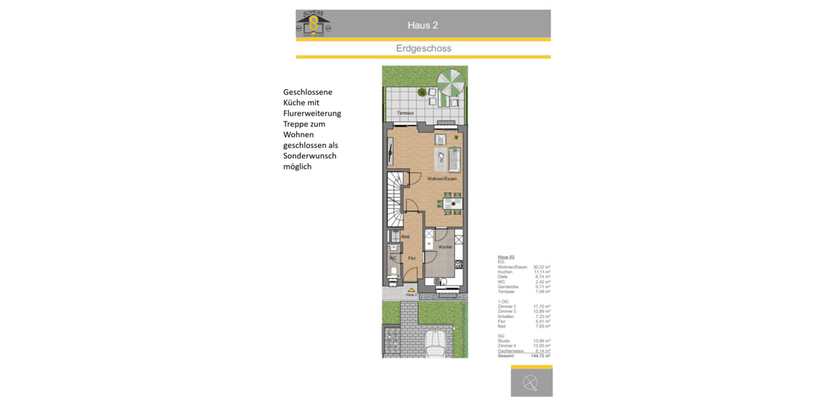 Tarforster Höhe-Passivhäuser mit schöner Dachterrasse, KFW 40 Familenförderung ab 0,01 % möglich - Reihenhaus Trier Kürenz | Angebot:25281255