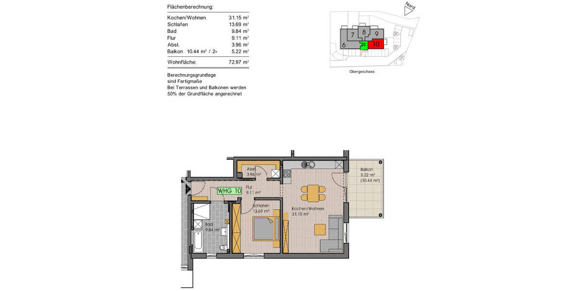 Etagenwohnung Sontheim-Attenhausen Attenhausen - 2 Zimmer, 73 m&sup2;, 319.000&euro; | Angebot:26094052