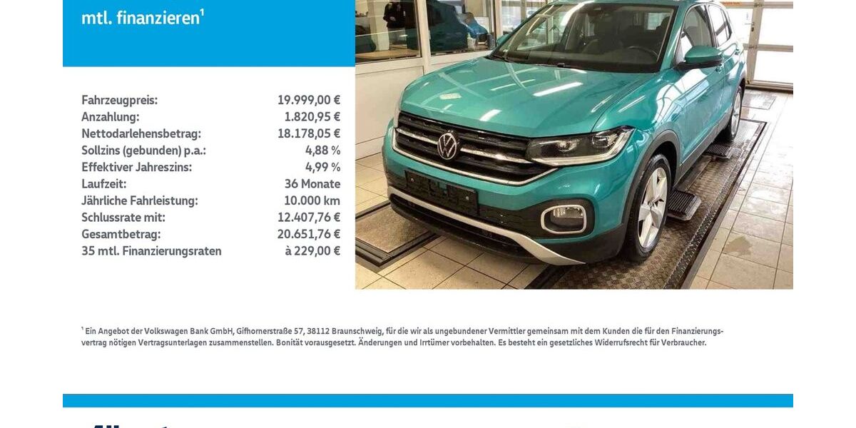 VW T-Cross 40.085 km 19.999 &euro; Mühlhausen/Thüringen 99974