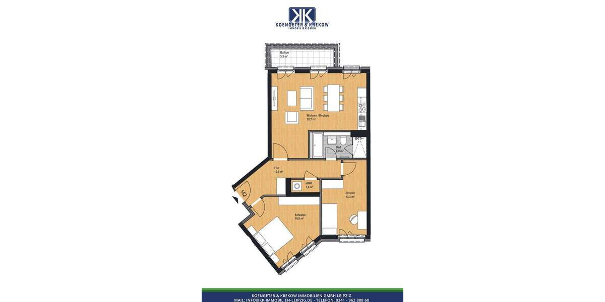 DIESE WOHNUNG WARTET NUR NOCH AUF SIE 3-Raum-Wohnung der Extraklasse mit Balkon 3 zimmer
