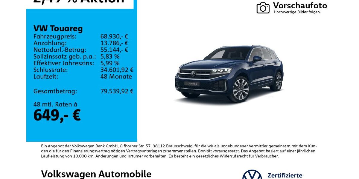 VW Touareg 15.529 km 68.930 &euro; Leipzig 04277