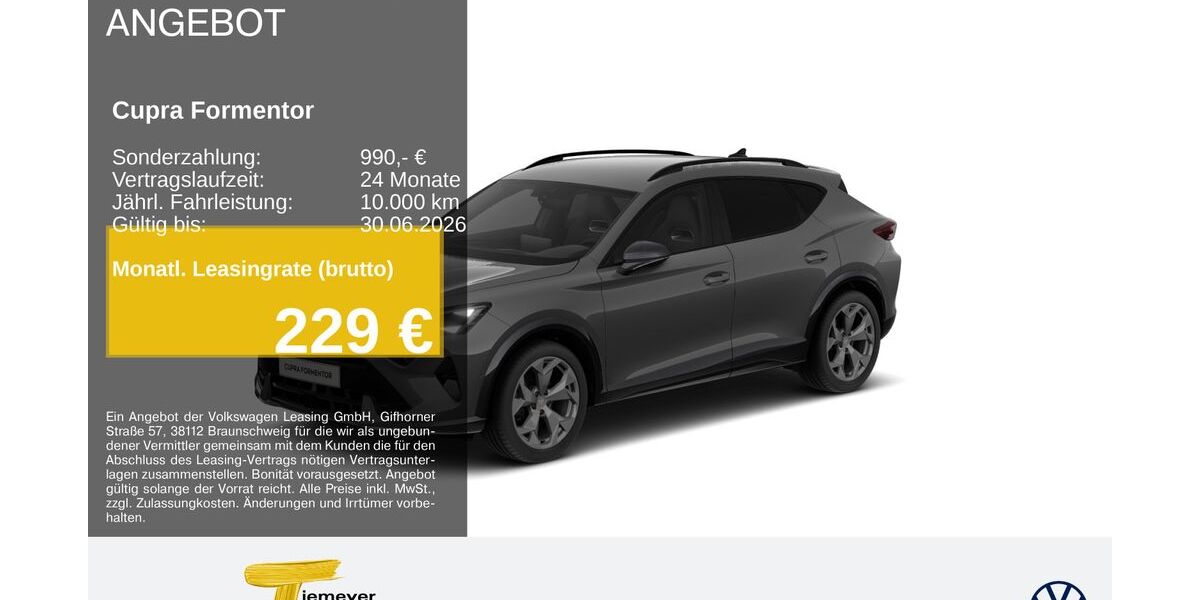 Cupra Formentor 27.958 km 33.210 &euro; Remscheid 42897